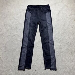 Just Black Jeans Womens 25 Black Gray Two Tone Denim Mid Rise Lyocell Blend USA